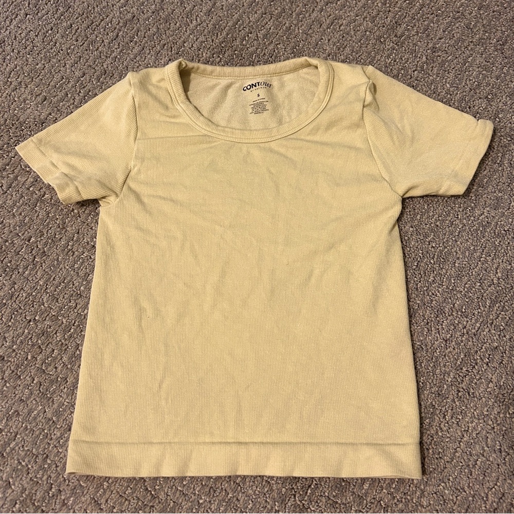 Pacsun light yellow contour shirt